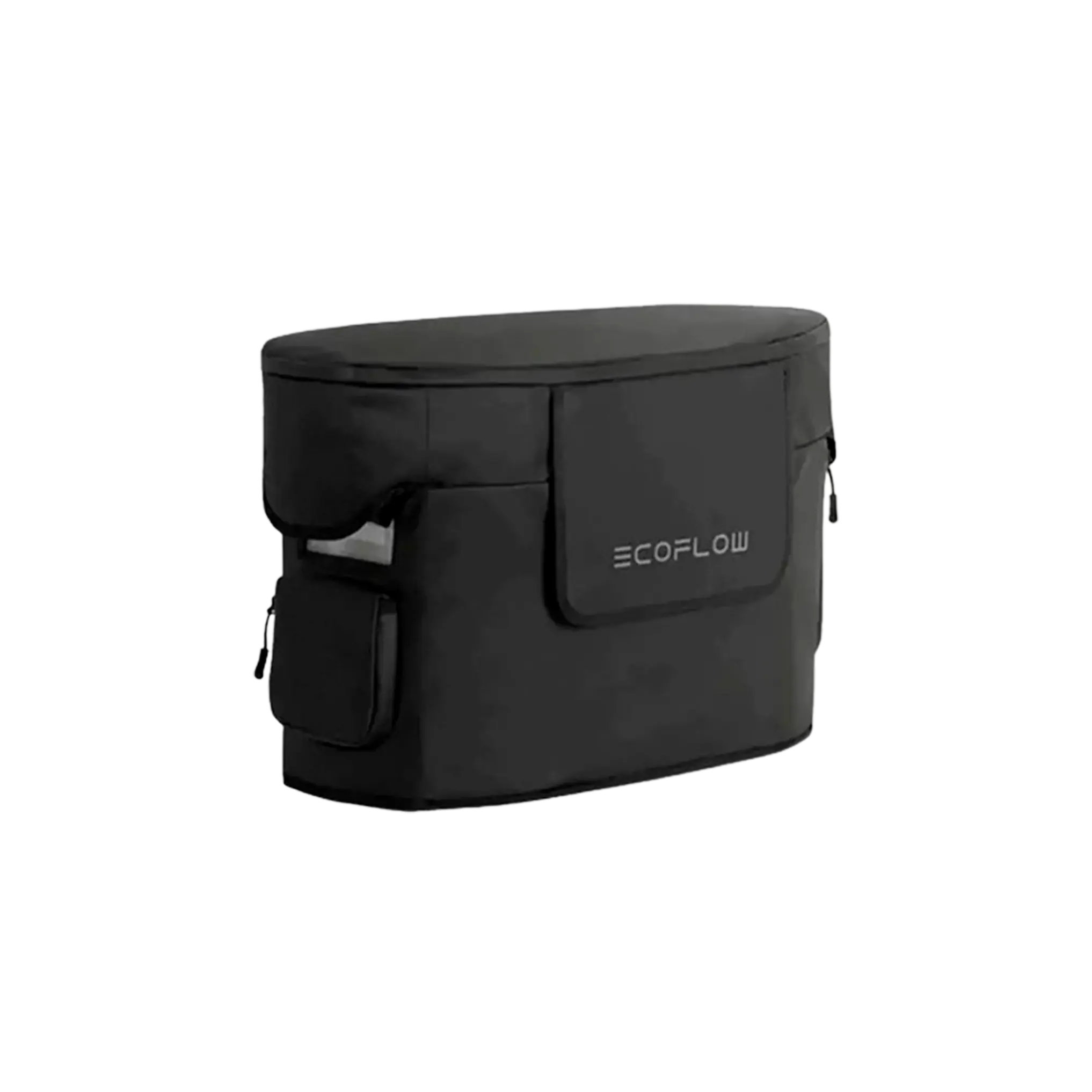 Bolsa protectora impermeable EcoFlow DELTA 2 MAX mostrando su diseño robusto y compartimentos para mantener dispositivos electrónicos seguros y secos en condiciones adversas.