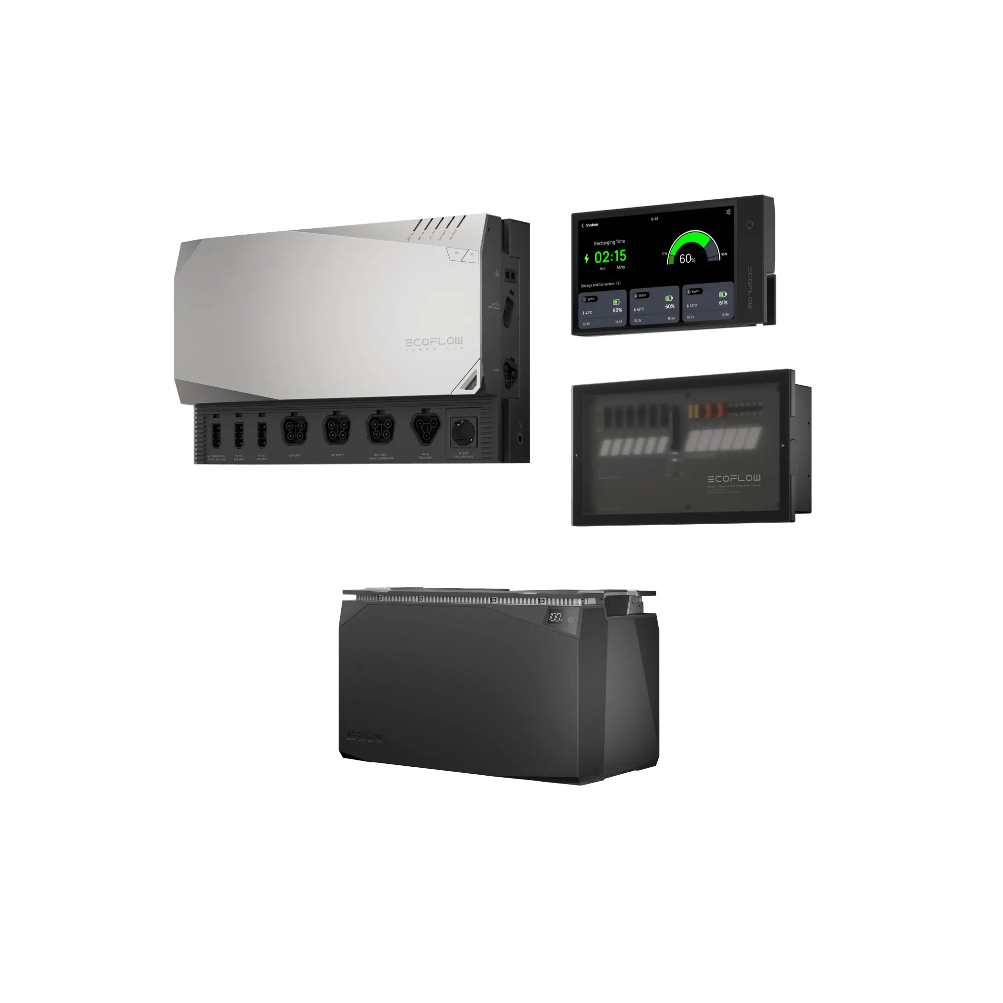EcoFlow Power Kits de 5kWh INDEPENDIENTE, mostrando su diseño robusto y modular, ideal para soluciones energéticas autónomas y sostenibles