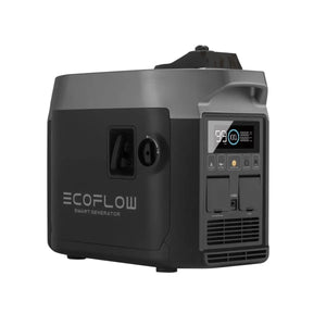 Generador Inteligente EcoFlow a Combustible (Dual Fuel) en un entorno al aire libre, listo para proporcionar energía en situaciones de emergencia