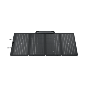 Panel Solar Portátil EcoFlow de 229 W conectado a una estación de energía, ilustrando su capacidad para proporcionar energía renovable en cualquier entorno