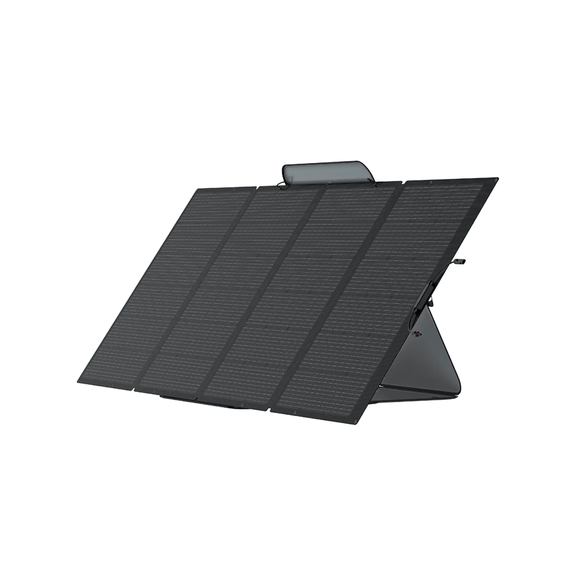 Panel Solar Portátil EcoFlow de 400 W desplegado en un entorno natural, capturando la luz solar para una carga eficiente de dispositivos y estaciones de energía