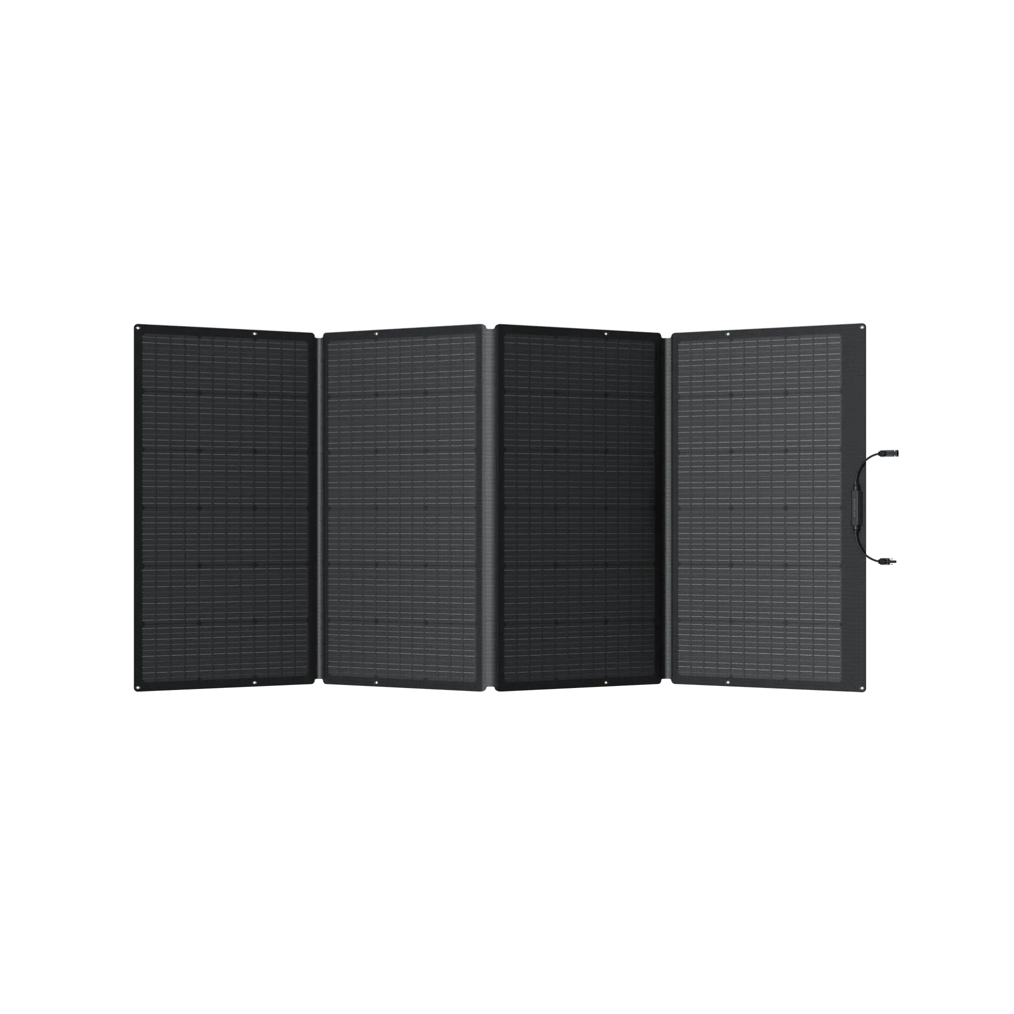 Vista lateral del Panel Solar EcoFlow de 400 W, mostrando su diseño robusto y plegable, ideal para transportar en expediciones y actividades al aire libre