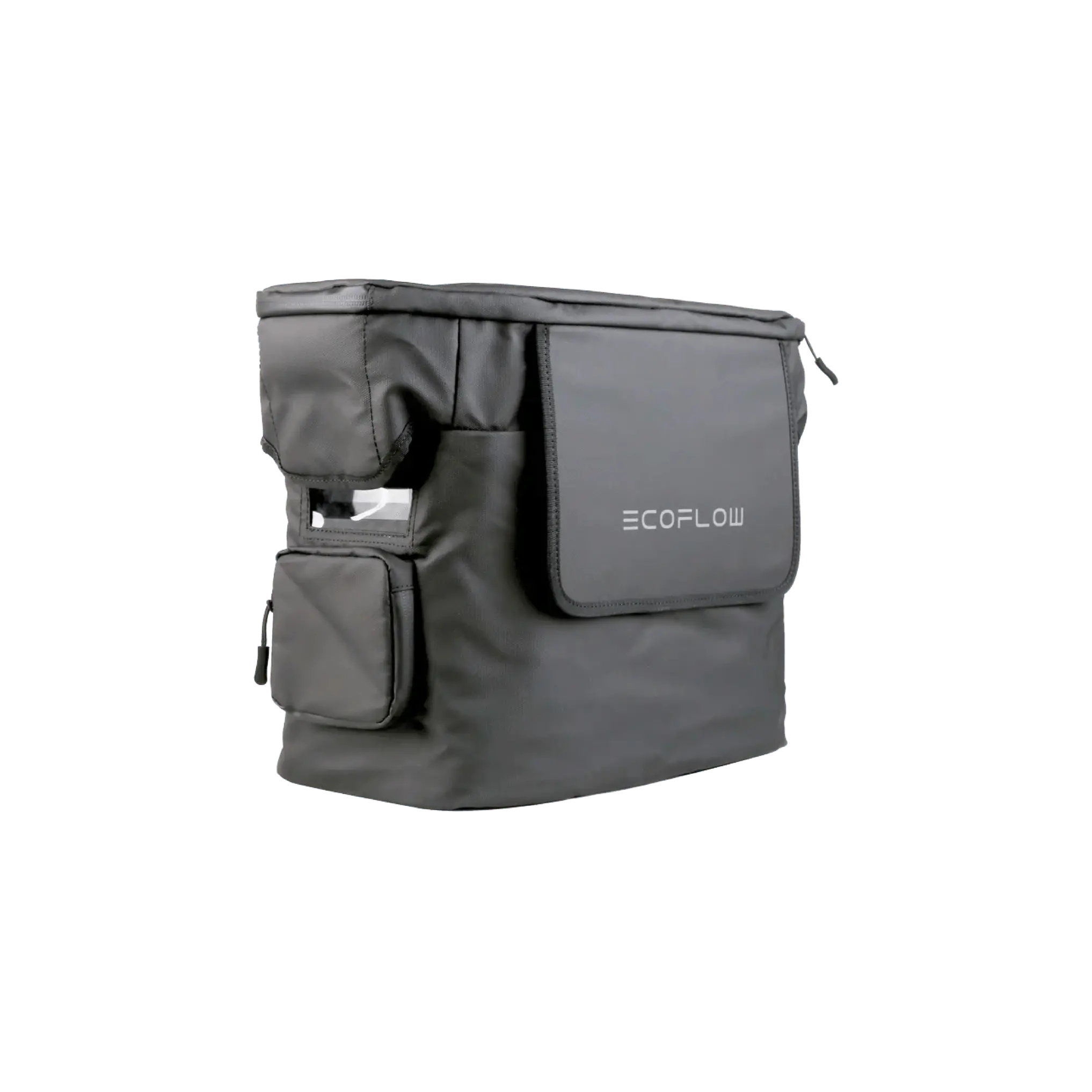 EcoFlow DELTA 2 Waterproof Bag en uso al aire libre, demostrando su capacidad para resistir la lluvia y el barro