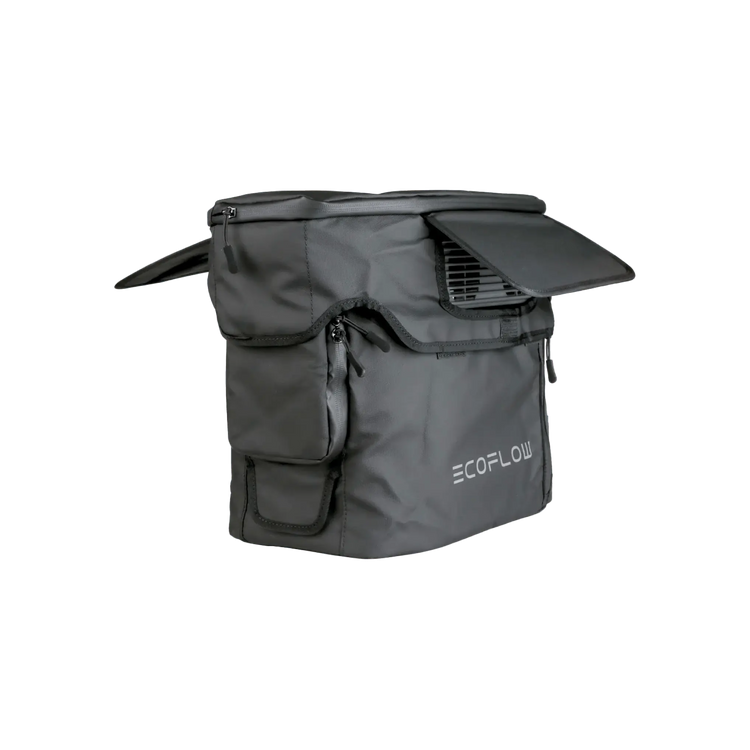 Interior del EcoFlow DELTA 2 Waterproof Bag, con espacio suficiente para almacenar un generador portátil y accesorios