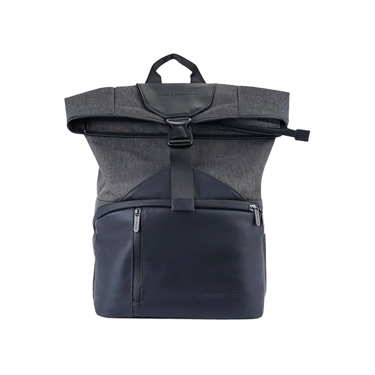 Mochila EcoFlow River 2 con diseño ergonómico y múltiples compartimentos, ideal para transportar dispositivos y accesorios en aventuras al aire libre