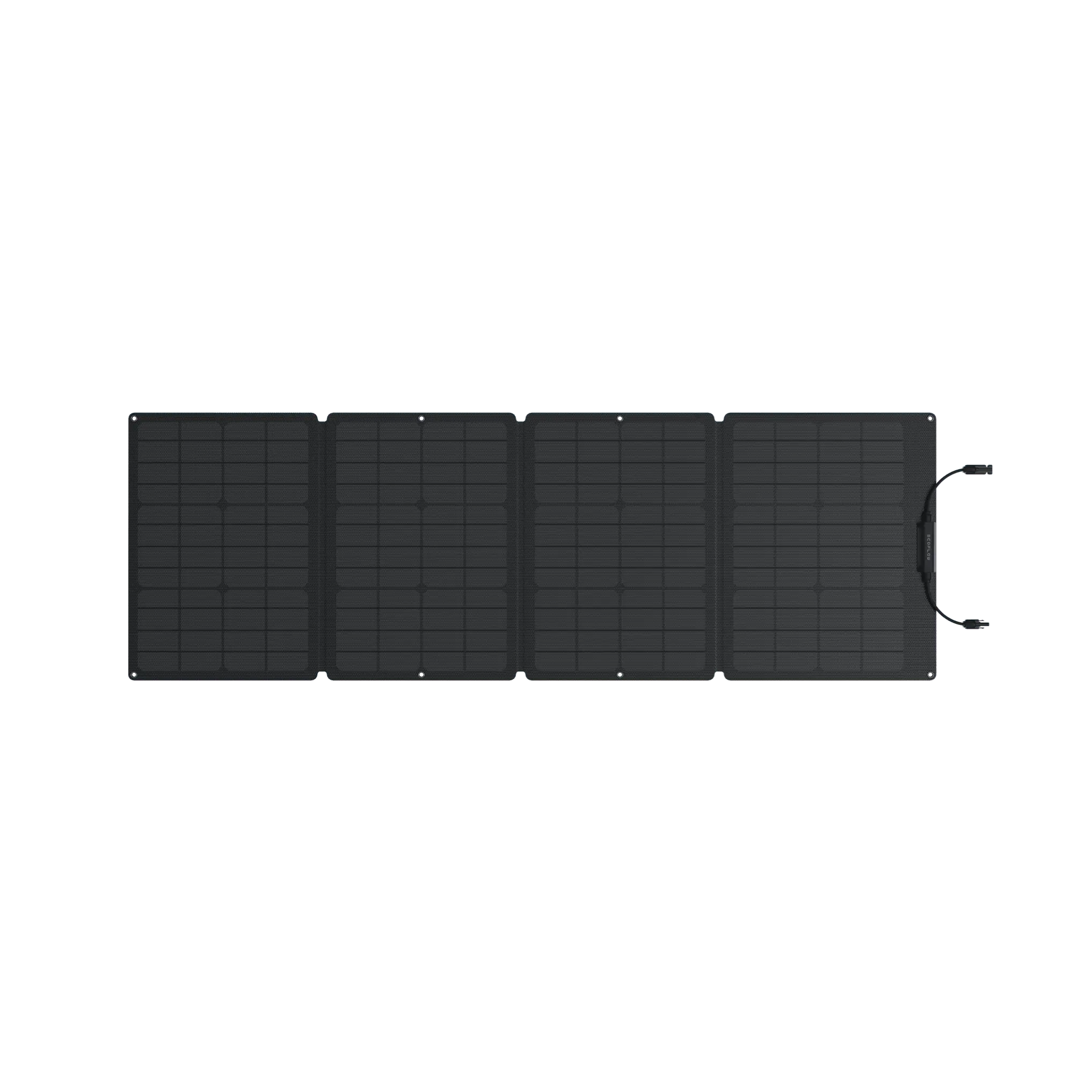 Detalles del Panel Solar EcoFlow de 110 W, destacando su resistencia al agua y durabilidad, perfecto para uso en exteriores