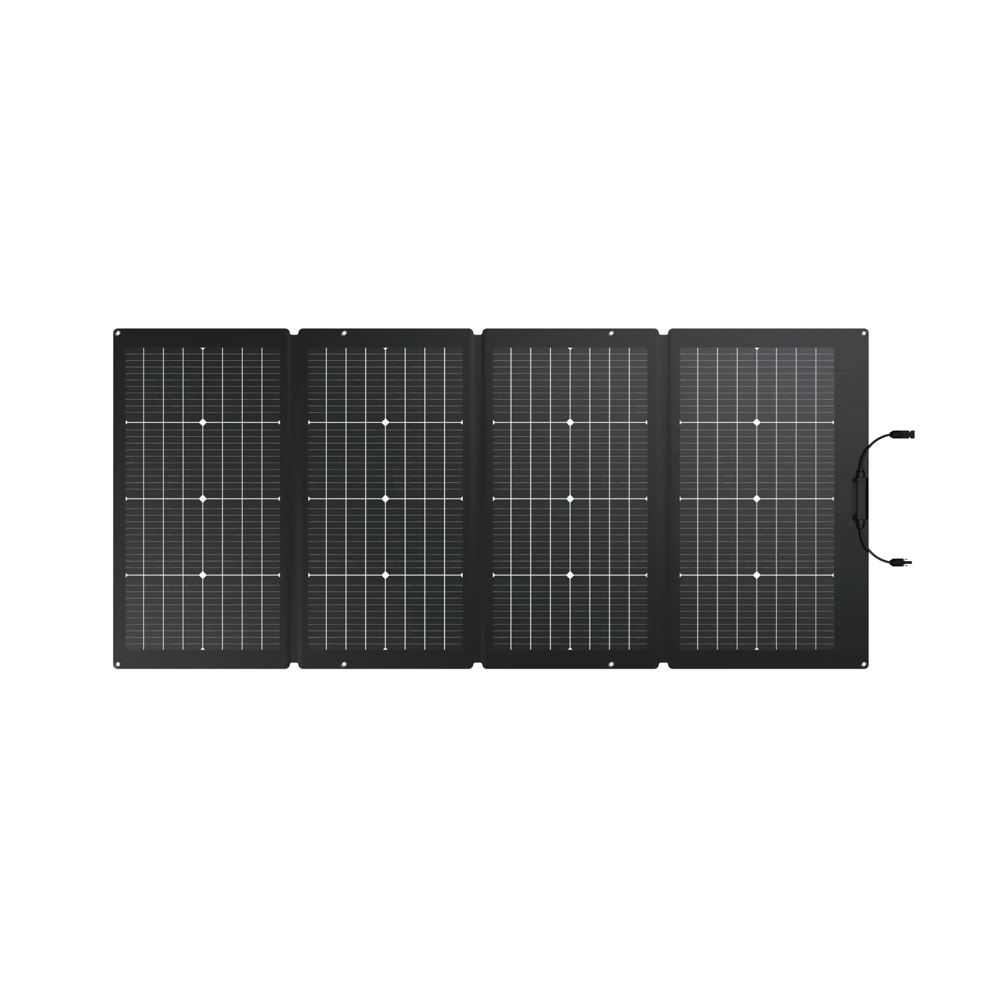 Detalles del Panel Solar EcoFlow de 229 W, destacando su resistencia a la intemperie y su alto rendimiento en diversas condiciones climáticas.
